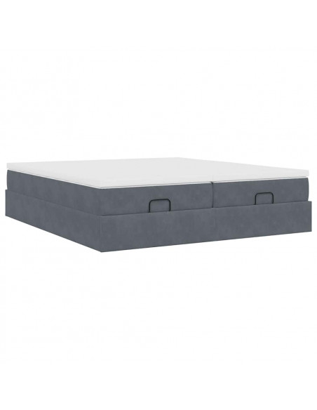 Struttura Letto Pouf con Materassi 180x200 cm Velluto