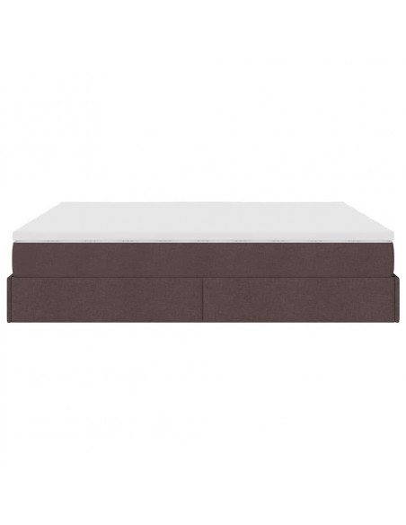 Struttura Letto Pouf con Materassi 200x200 cm in Tessuto