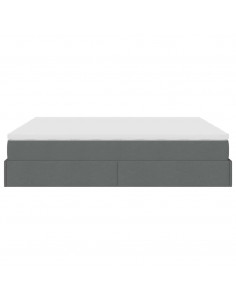 Struttura Letto Pouf con Materassi 200x200 cm in Tessuto