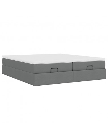 Struttura Letto Pouf con Materassi 200x200 cm in Tessuto