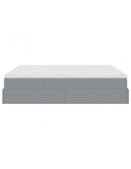 Struttura Letto Pouf con Materassi 200x200 cm in Tessuto