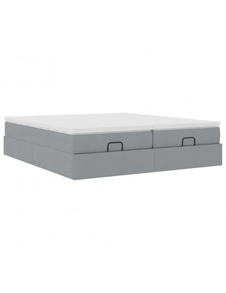 Struttura Letto Pouf con Materassi 200x200 cm in Tessuto