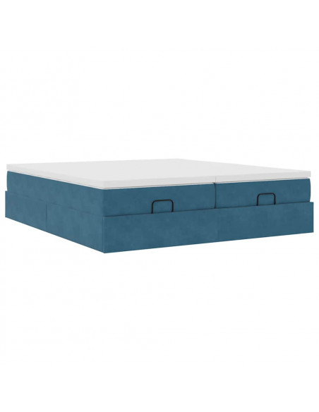 Struttura Letto Pouf con Materassi 200x200 cm Velluto