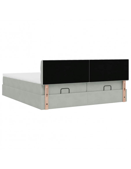 Struttura Letto Pouf con Materassi 200x200 cm Velluto
