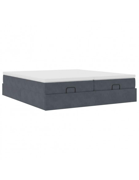 Struttura Letto Pouf con Materassi 200x200 cm Velluto