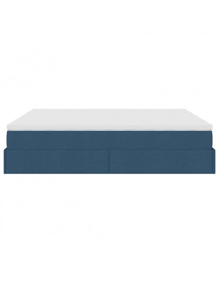 Struttura Letto Pouf con Materassi Blu 180x200cm in Tessuto