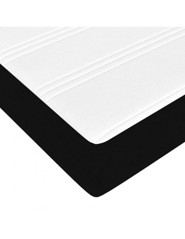 Struttura Letto Pouf con Materassi Nero 200x200 cm in Tessuto