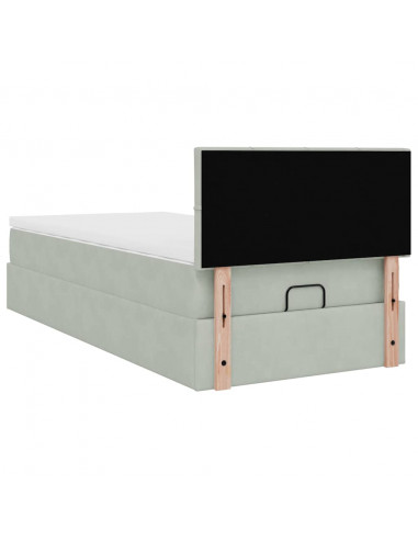 Struttura Letto Pouf con Materasso 100x200 cm Velluto