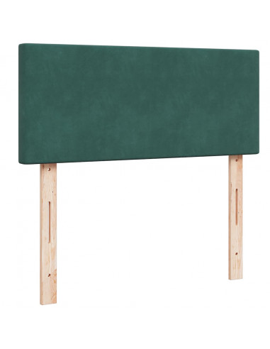 Pouf Letto con Materasso e LED Verde Scuro 120x190cm in Velluto