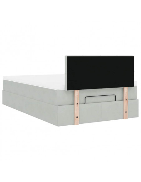 Struttura Letto Pouf con Materasso 120x190 cm Velluto