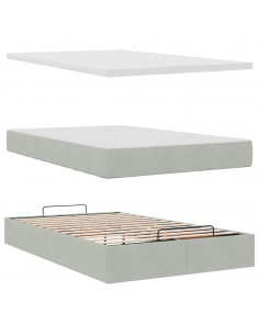 Struttura Letto Pouf con Materasso 120x200 cm Velluto