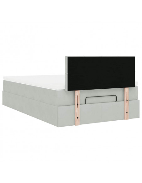 Struttura Letto Pouf con Materasso 120x200 cm Velluto