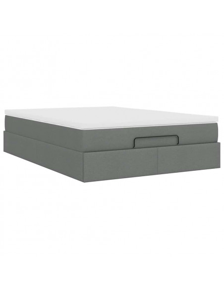 Struttura Letto Pouf con Materasso 140x200 cm in Tessuto