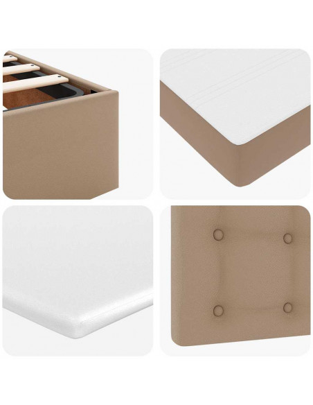 Struttura Letto Pouf con Materasso 140x200 cm Similpelle