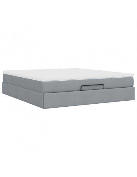 Struttura Letto Pouf con Materasso 160x200 cm in Tessuto