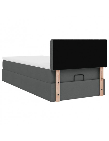 Struttura Letto Pouf con Materasso 180x200 cm in Tessuto