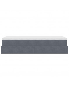 Struttura Letto Pouf con Materasso 180x200 cm in Velluto