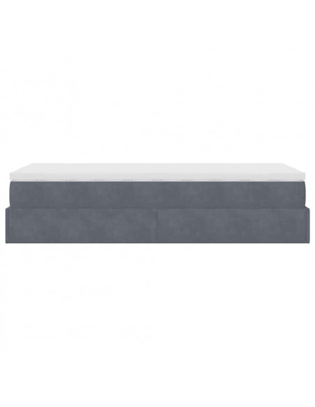 Struttura Letto Pouf con Materasso 180x200 cm in Velluto