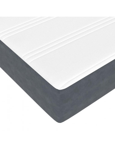 Struttura Letto Pouf con Materasso 180x200 cm in Velluto