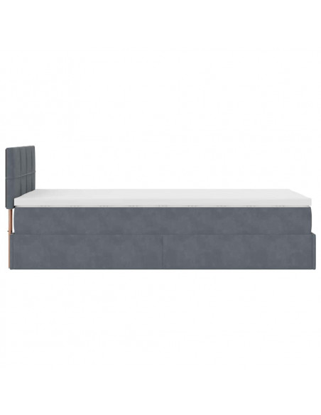 Struttura Letto Pouf con Materasso 180x200 cm in Velluto