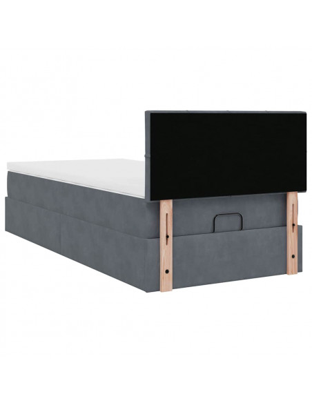 Struttura Letto Pouf con Materasso 180x200 cm in Velluto