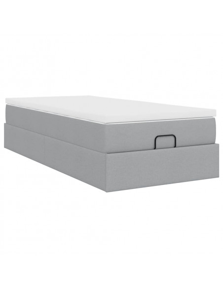 Struttura Letto Pouf con Materasso 80x200 cm in Tessuto