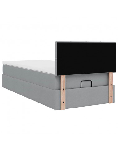 Struttura Letto Pouf con Materasso 80x200 cm in Tessuto