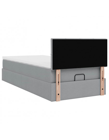 Struttura Letto Pouf con Materasso 80x200 cm in Tessuto