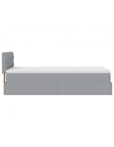Struttura Letto Pouf con Materasso 80x200 cm in Tessuto