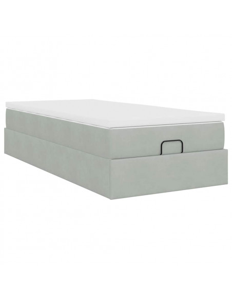 Struttura Letto Pouf con Materasso 80x200 cm in Velluto