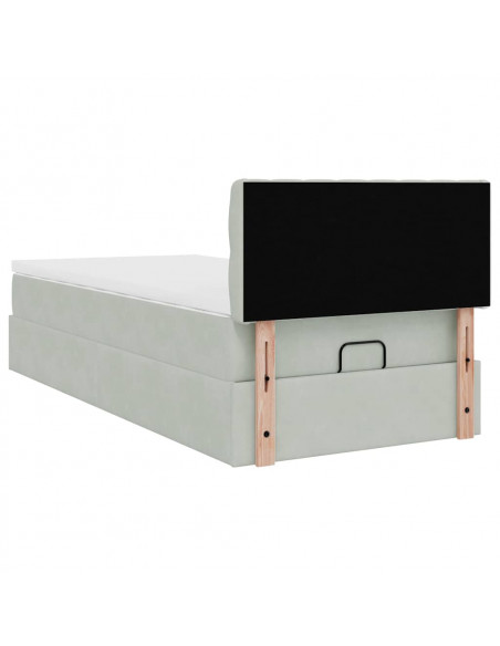 Struttura Letto Pouf con Materasso 80x200 cm in Velluto