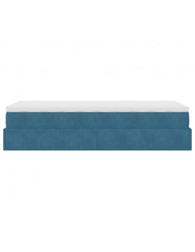 Struttura Letto Pouf con Materasso 90x190 cm in Velluto