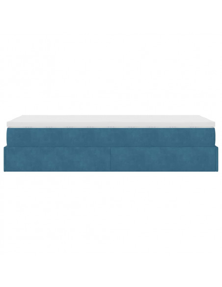 Struttura Letto Pouf con Materasso 90x190 cm in Velluto