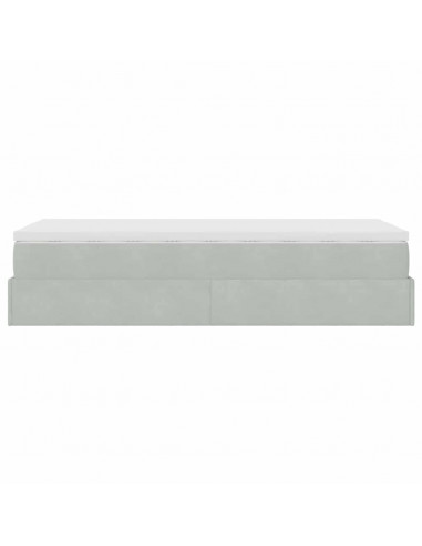 Struttura Letto Pouf con Materasso 90x190 cm in Velluto