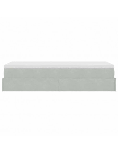 Struttura Letto Pouf con Materasso 90x190 cm in Velluto