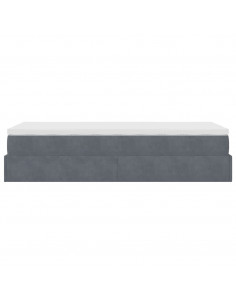 Struttura Letto Pouf con Materasso 90x190 cm in Velluto 2