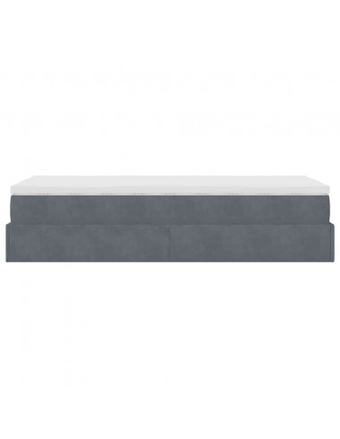 Struttura Letto Pouf con Materasso 90x190 cm in Velluto