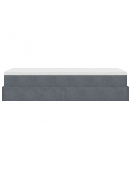 Struttura Letto Pouf con Materasso 90x190 cm in Velluto