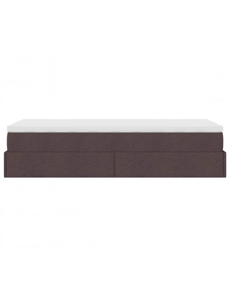 Struttura Letto Pouf con Materasso 90x200 cm in Tessuto