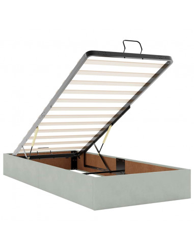 Struttura Letto Pouf con Materasso 90x200 cm in Velluto