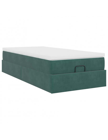 Struttura Letto Pouf con Materasso 90x200 cm in Velluto