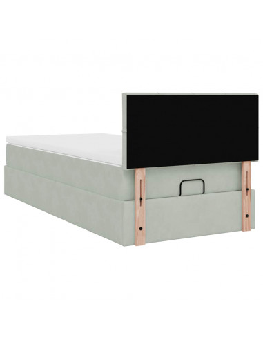 Struttura Letto Pouf con Materasso 90x200 cm in Velluto