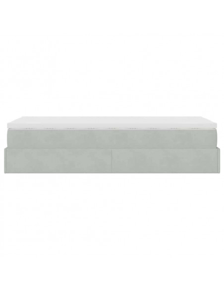 Struttura Letto Pouf con Materasso 90x200 cm in Velluto