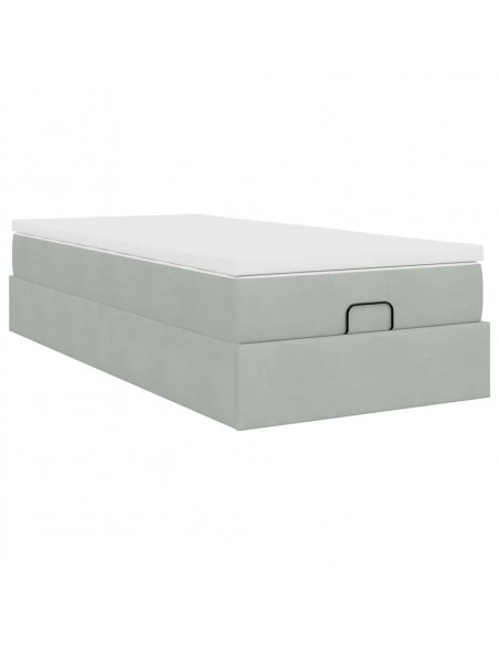 Struttura Letto Pouf con Materasso 90x200 cm in Velluto