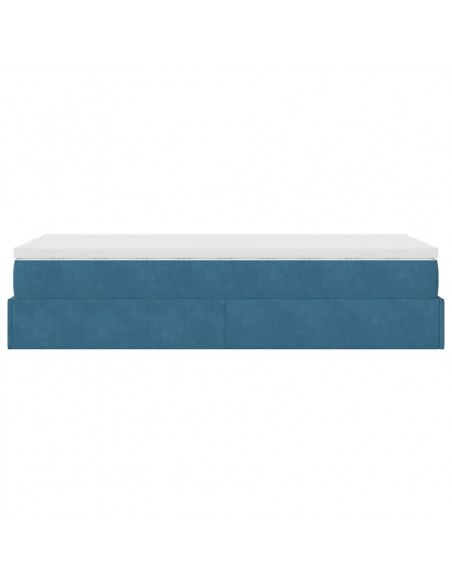 Struttura Letto Pouf con Materasso 90x200 cm in Velluto