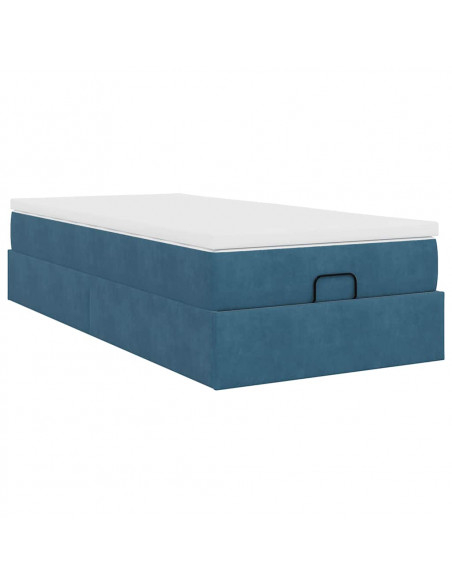 Struttura Letto Pouf con Materasso 90x200 cm in Velluto