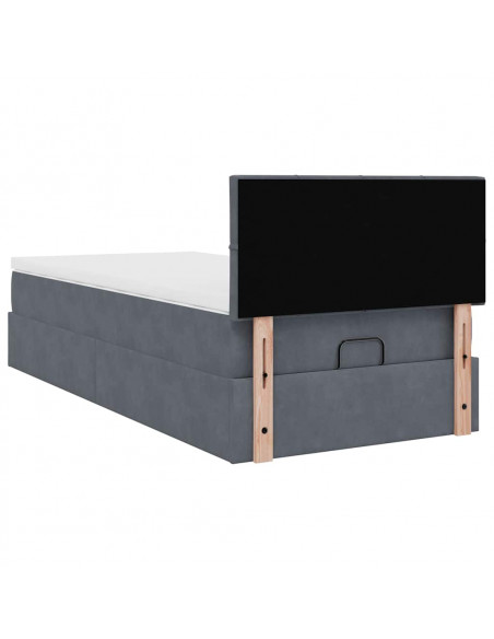 Struttura Letto Pouf con Materasso 90x200 cm in Velluto