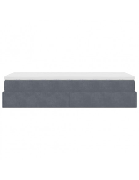 Struttura Letto Pouf con Materasso 90x200 cm in Velluto