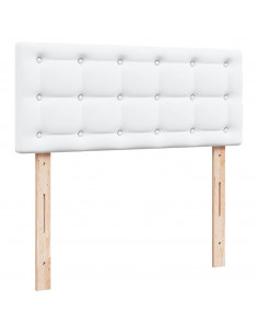 Struttura Letto Pouf con Materasso Bianco 120x190 cm Similpelle 2