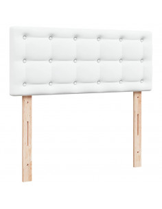 Struttura Letto Pouf con Materasso Bianco 120x200 cm Similpelle 2